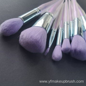 Crystal Glitter 10 Pc Purple Makeup Brush Set